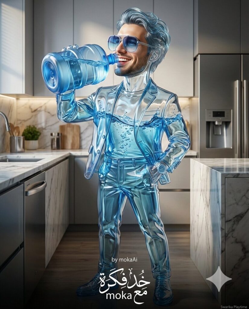 مشهد خيالي بالذكاء الاصطناعي 🤯 | لما الميه تتحرك جوه جسم زجاجي قدام عينك! 4 1000700905