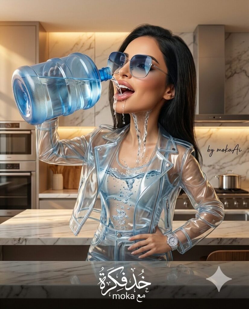 مشهد خيالي بالذكاء الاصطناعي 🤯 | لما الميه تتحرك جوه جسم زجاجي قدام عينك! 3 1000702150