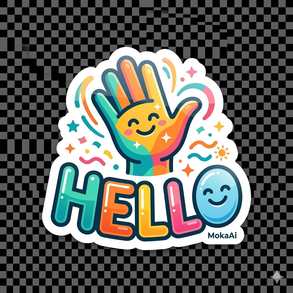 ملصق احترافي لكلمة حبك مع قلب ملون بتصميم Stickermule وخلفية شفافة