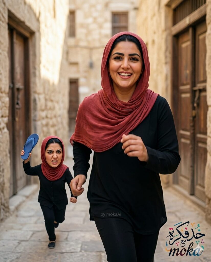 شخص يجري من نسخة مصغرة منه في مطاردة كوميدية بالذكاء الاصطناعي