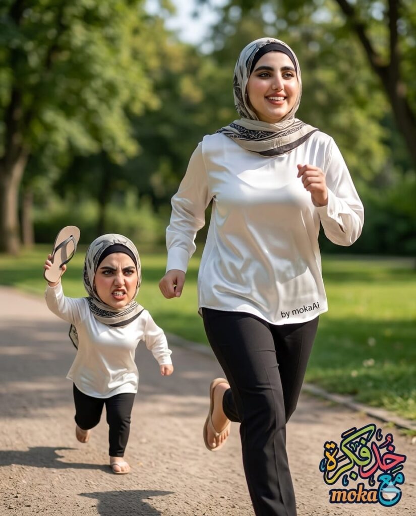 شخص يجري من نسخة مصغرة منه في مطاردة كوميدية بالذكاء الاصطناعي جرب بنفسك