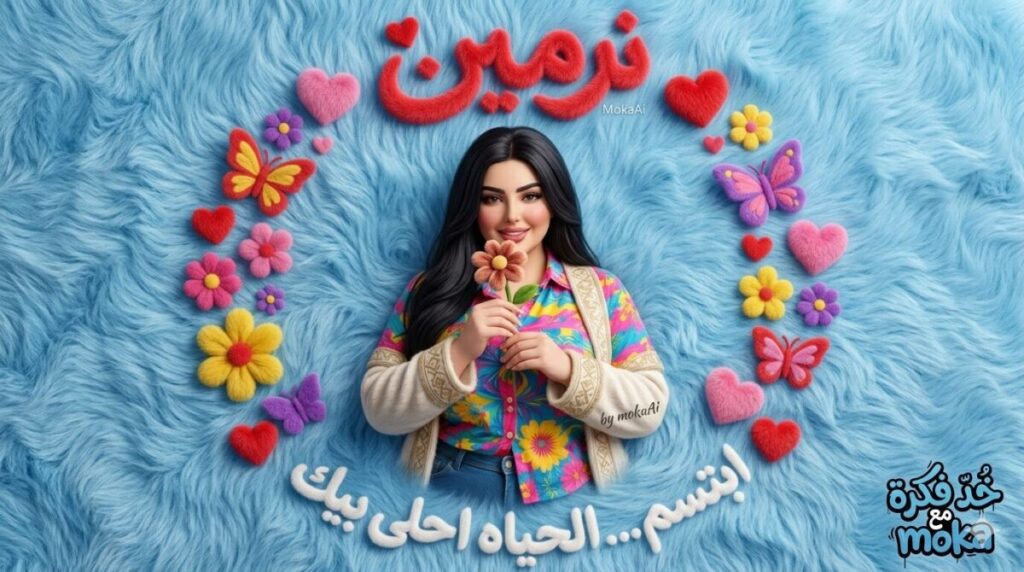 تصميم إبداعي يدمج بين الخامة الواقعية للشخصية وبين ستايل الفرو الناعم 3D Fluffy.