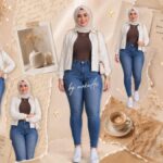 بوستر كولاج رقمي بستايل مجلات الموضة العالمية يجمع عدة وضعيات لنفس الشخصية بالذكاء الاصطناعي