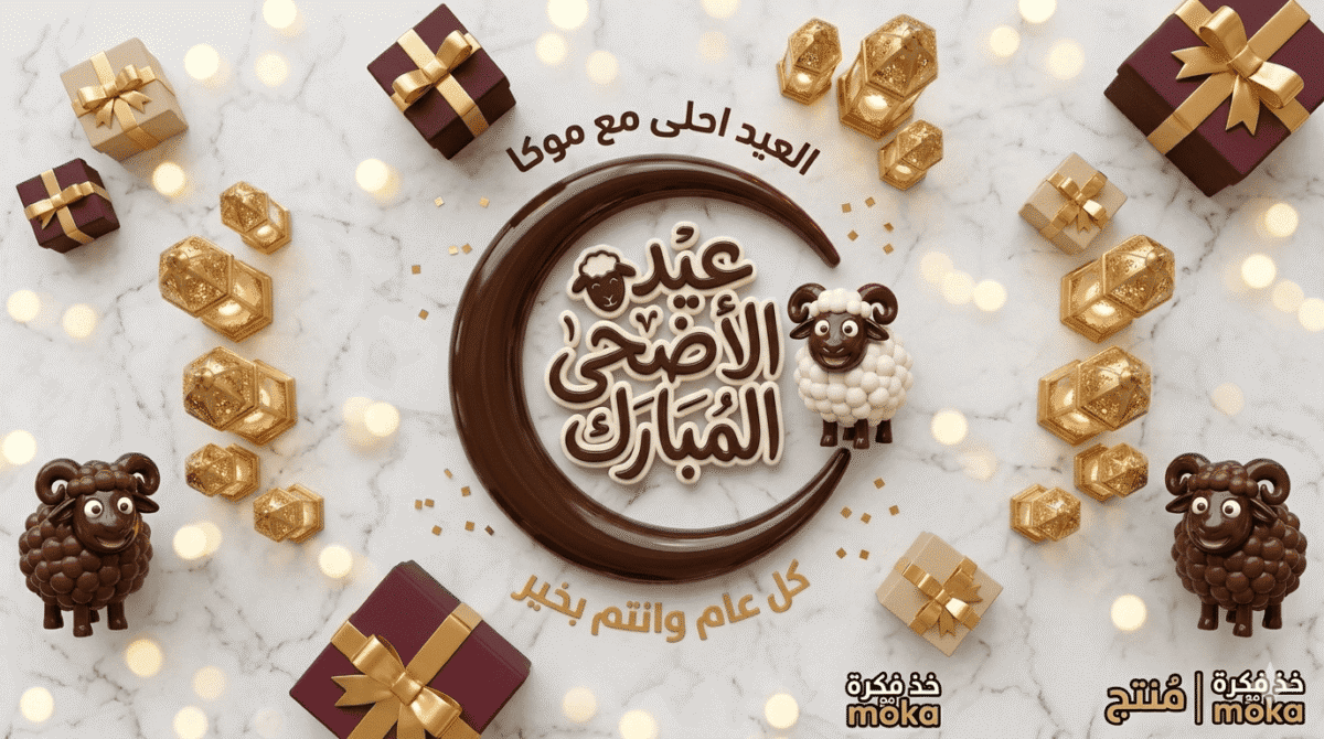 تصميم صور عيد الأضحى بالشوكولاتة باستخدام الذكاء الاصطناعي – 3D Eid AI Design